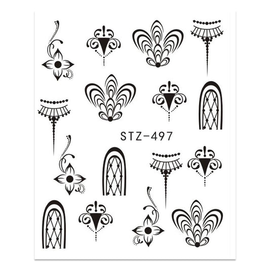 Geometric Lines Abstract Lace Nail Decal