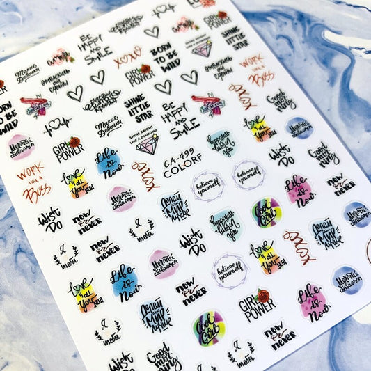 Words Text Letter Nail Sticker