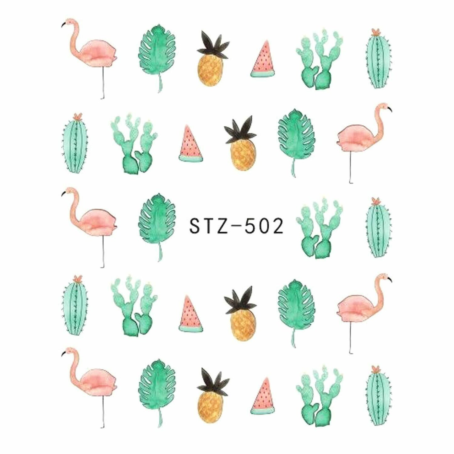 Cactus Flamingo Animal Nail Decal