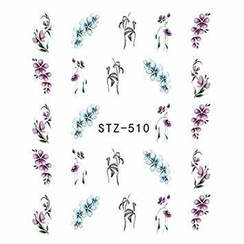 Feather Butterfly Flower Nail Decal