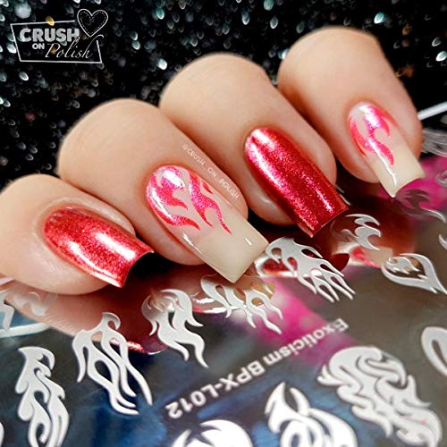 Flames Born Pretty Plastic Stamping Plate BPXL012
