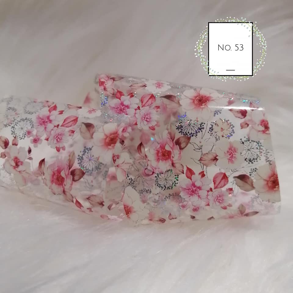 Floral Foil Nail Transfer