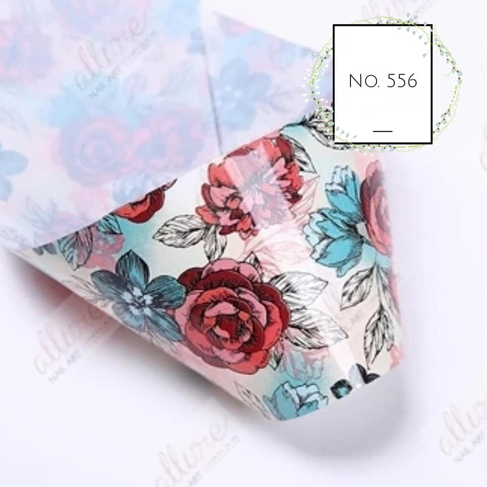 Floral Print Foil Nail Transfer