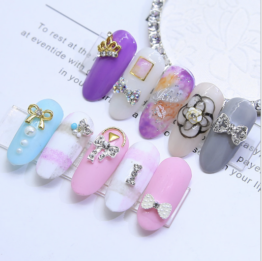 Bow Crown Rhinestones Charms Nail Art Decoration