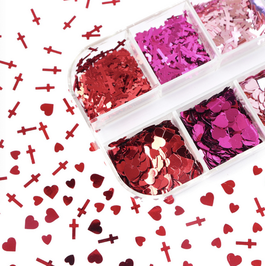 Cross+Heart Nail Decoration Nail Art Tray