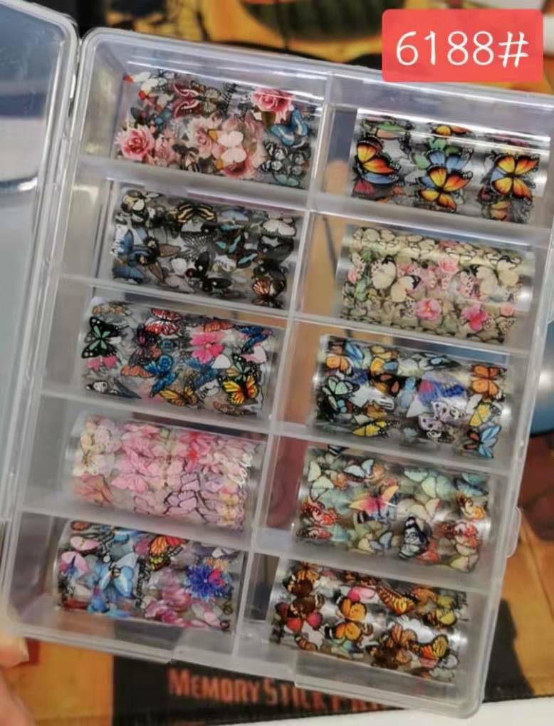 Butterfly Flower Nail Art Foil Set Box