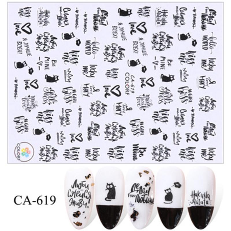 Words Text Letter Nail Sticker