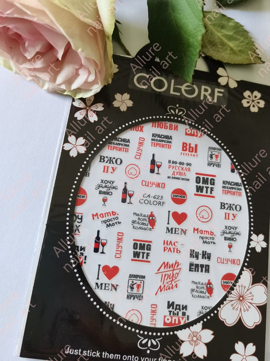 Words Text Letter Lady Nail Sticker