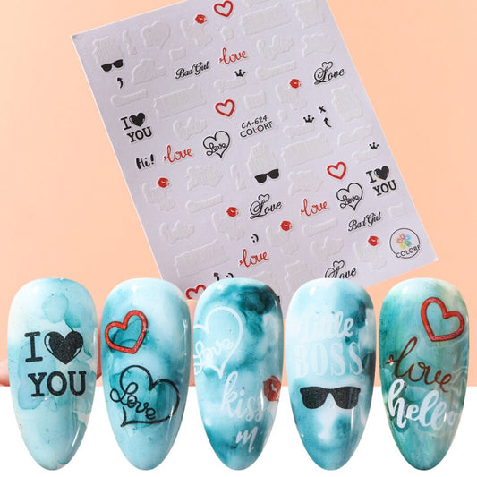 Words Text Letter Lady Nail Sticker