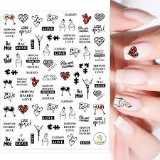 Words Text Letter Wine Glass Lady Nail Sticker