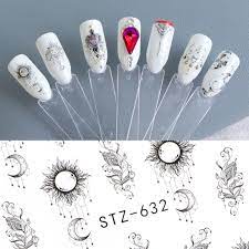 Geometric Lines Sun Moon Nail Decal