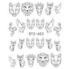 Animal Watercolor Abstract Lines Nail Decal