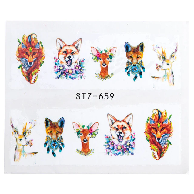 Fox Deer Animal Nail Decal
