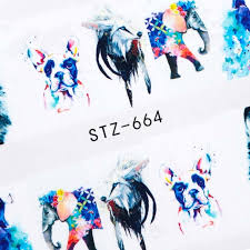 Pug Elephant Wolf Animal Nail Decal