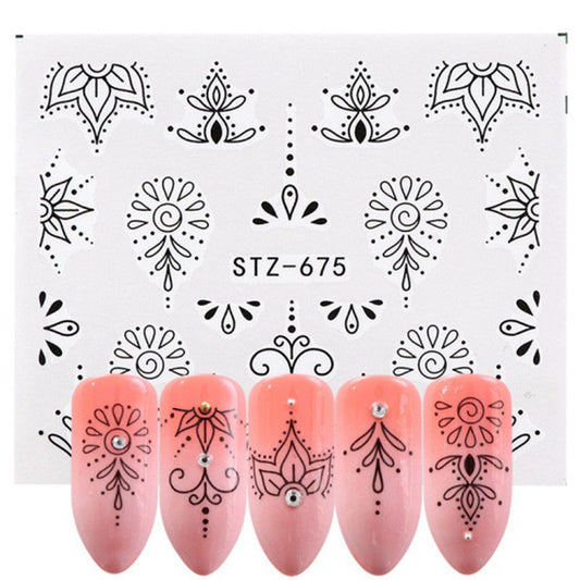 Geometric Abstract Lines Lace Nail Decal