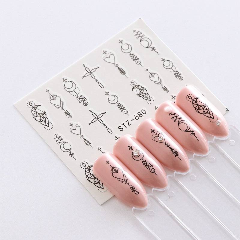 Geometric Abstract Lines Lace Nail Decal stz680