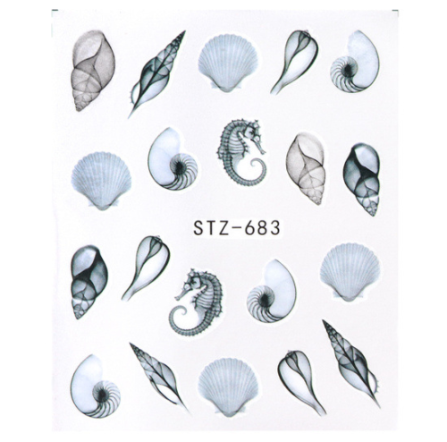 Sea shell Seahorse Nail Decal stz683