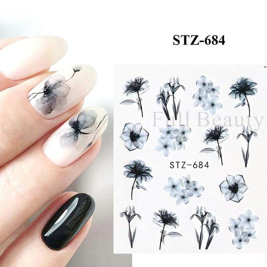 Flower Water color Nail Decal stz684