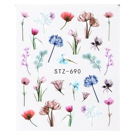 Flower Water color Nail Decal