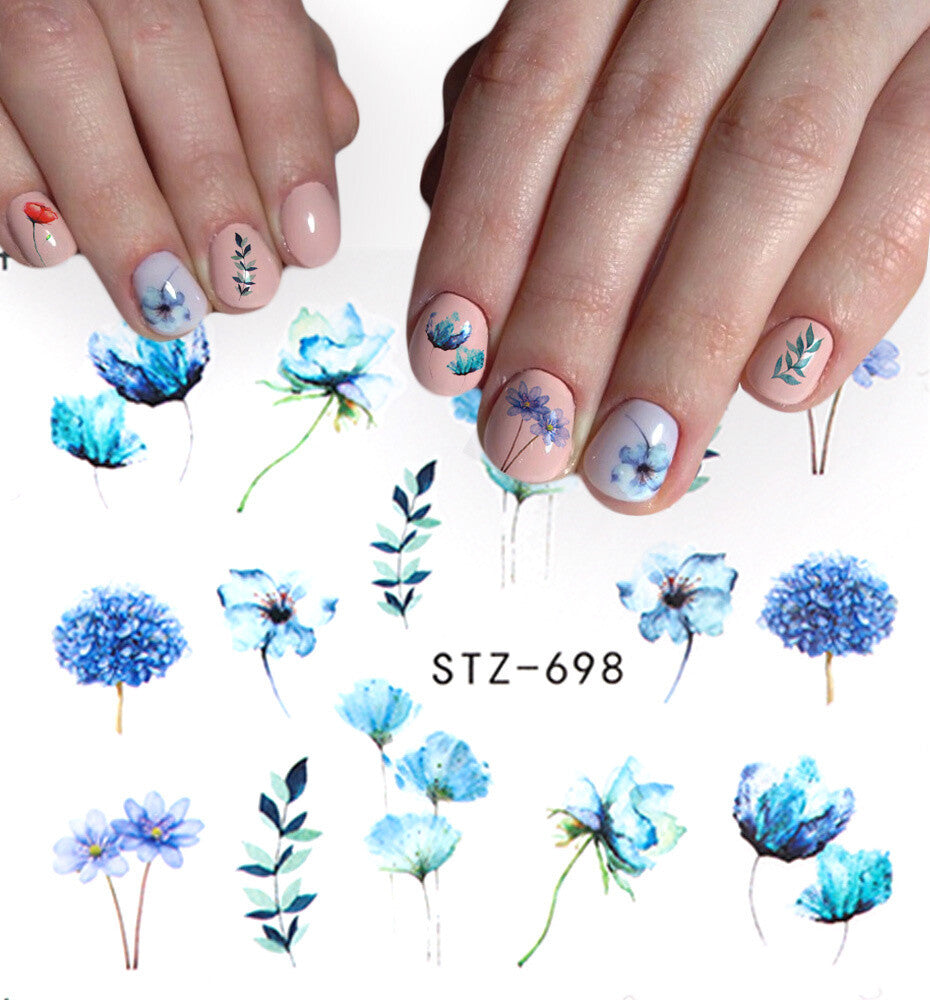 Flower Water color Nail Decal