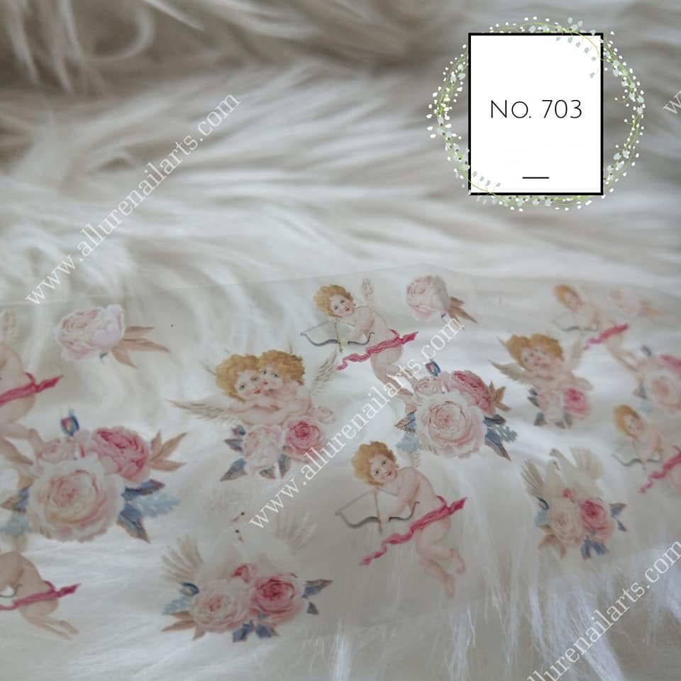 Angel Cupid Print Foil Nail Transfer