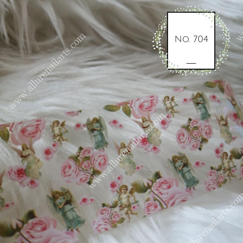 Angel Cupid Print Foil Nail Transfer