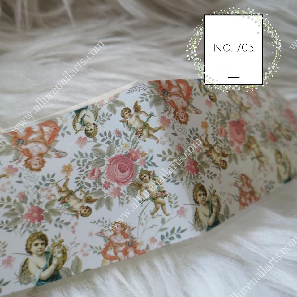 Angel Cupid Print Foil Nail Transfer