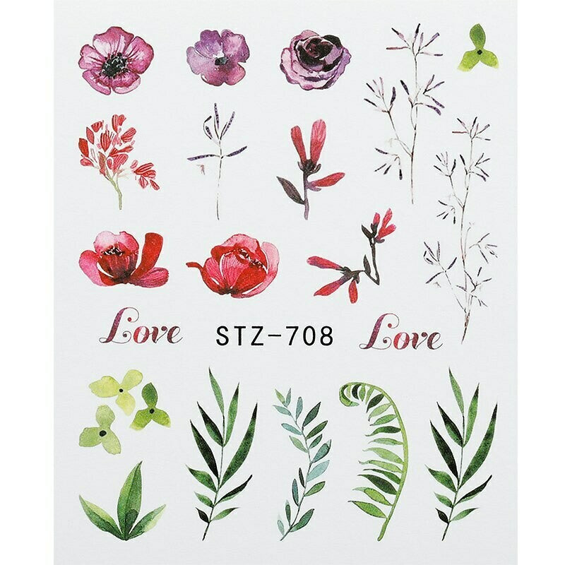 Flower Water color Nail Decal