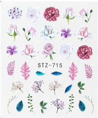 Flower Water color Nail Decal