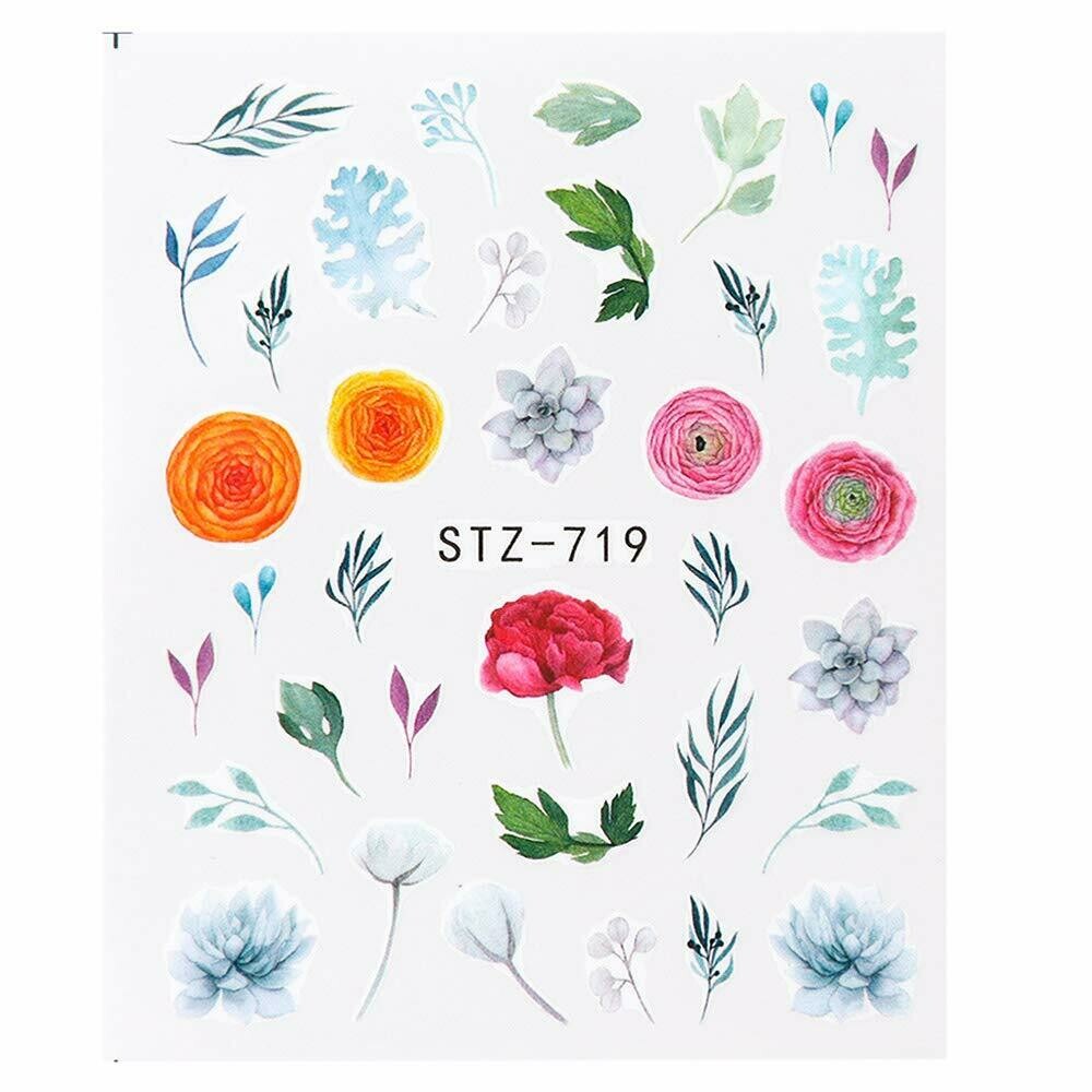 Flower Water color Nail Decal