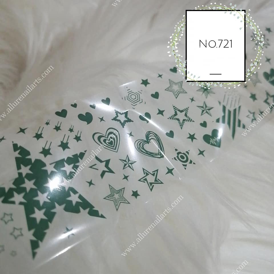 Stars Geometric Print Foil Nail Transfer