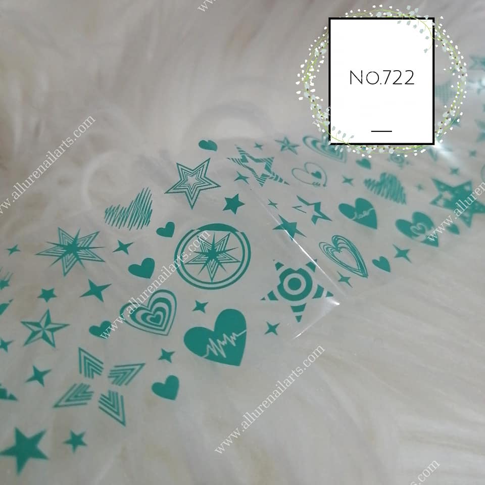 Stars Geometric Print Foil Nail Transfer