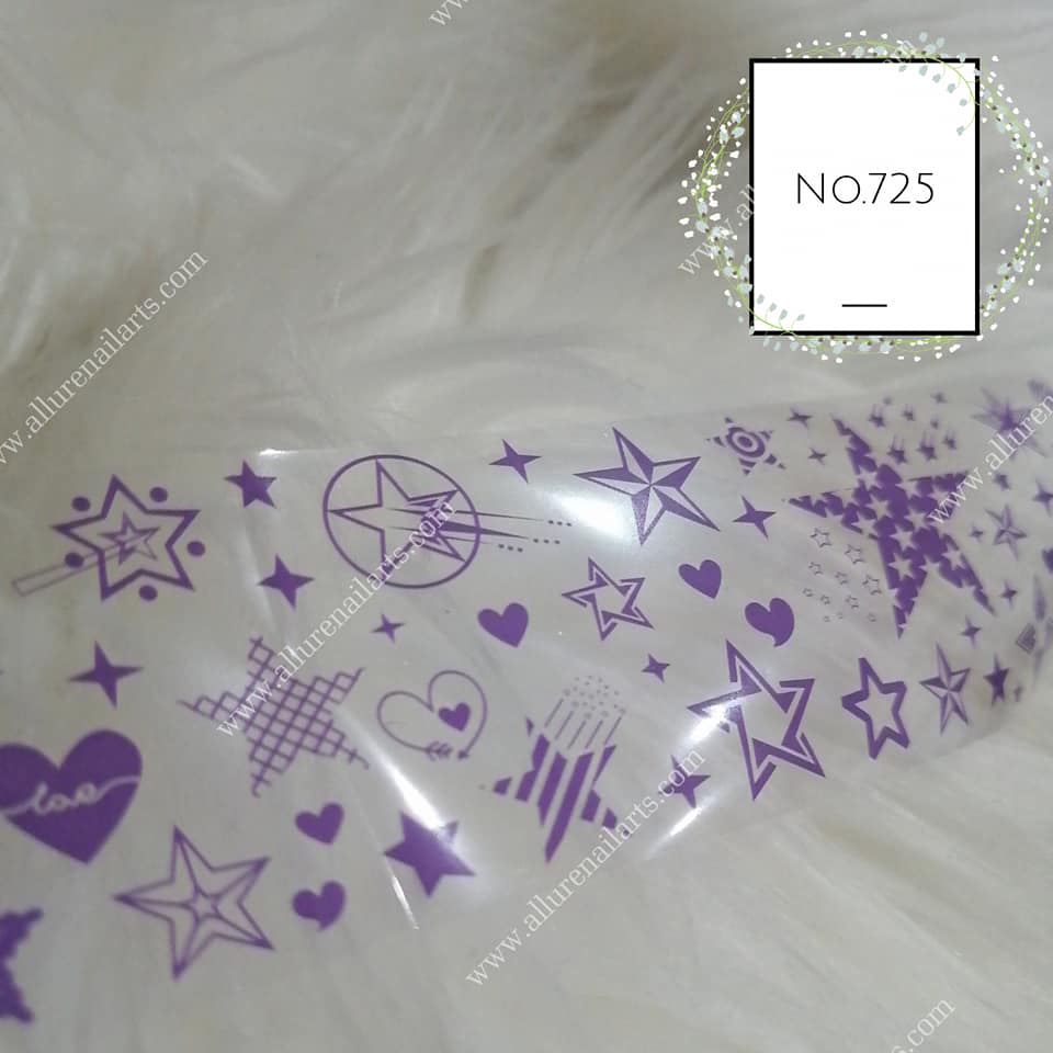 Stars Geometric Print Foil Nail Transfer