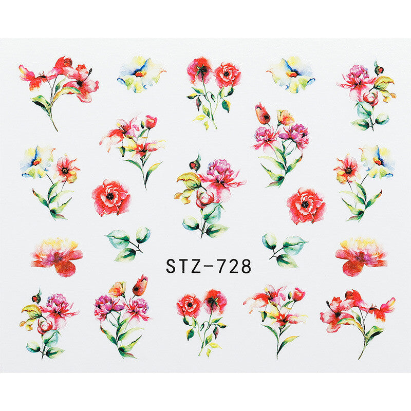 Flower Water color Nail Decal