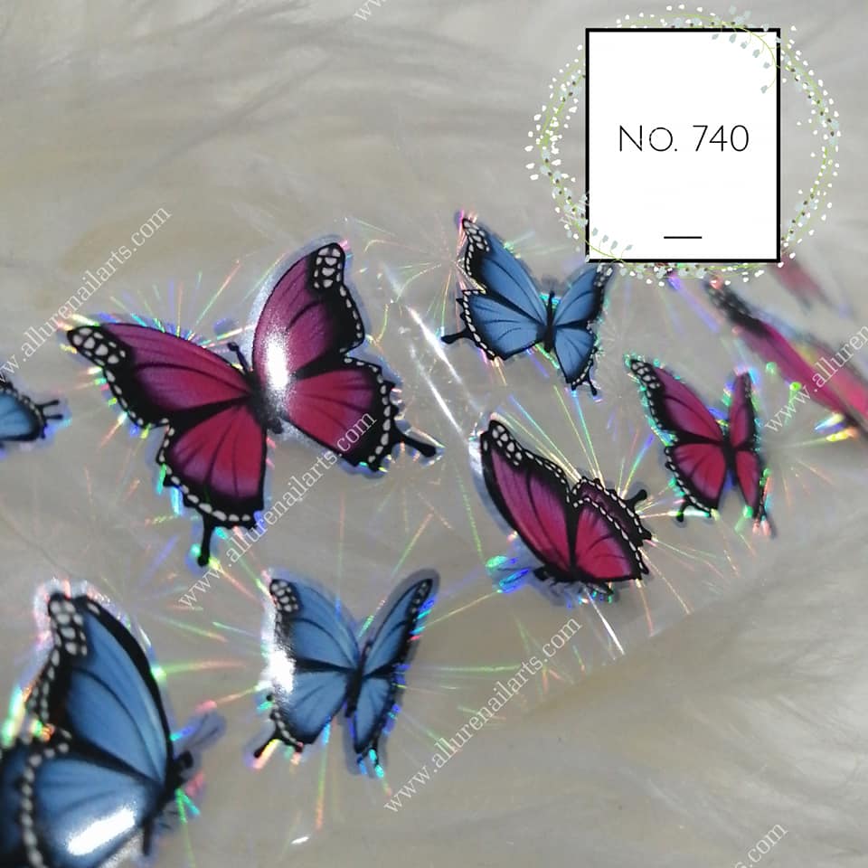 Butterfly Print Foil Nail Transfer