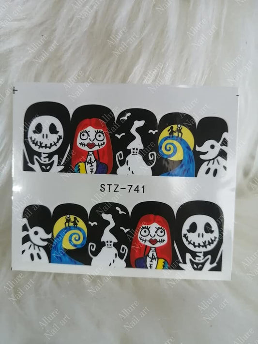 Halloween Face Skull Nail Decal