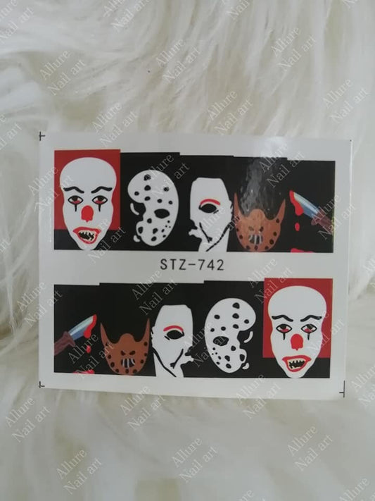 Halloween Face Skull Jason Nail Decal