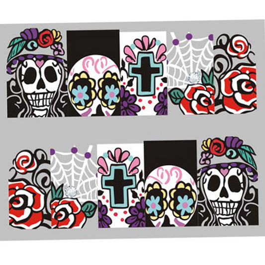 Halloween Face Skull Nail Decal