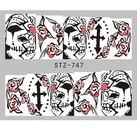 Halloween Face Skull Nail Decal