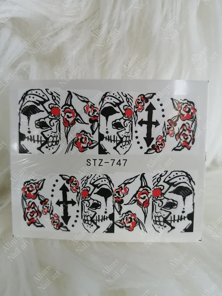 Halloween Face Skull Nail Decal