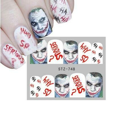 Halloween Face Skull Nail Decal