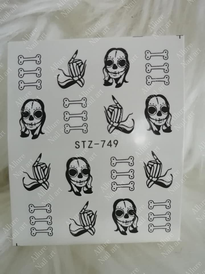 Halloween Face Skull Nail Decal