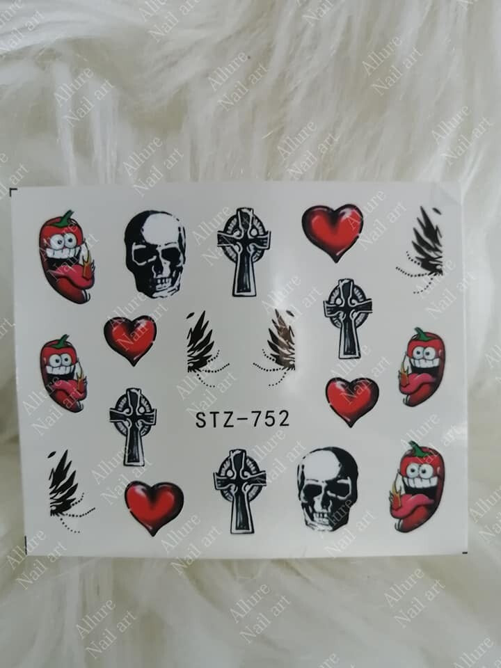 Halloween Face Skull Nail Decal