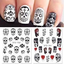 Halloween Face Skull Nail Decal