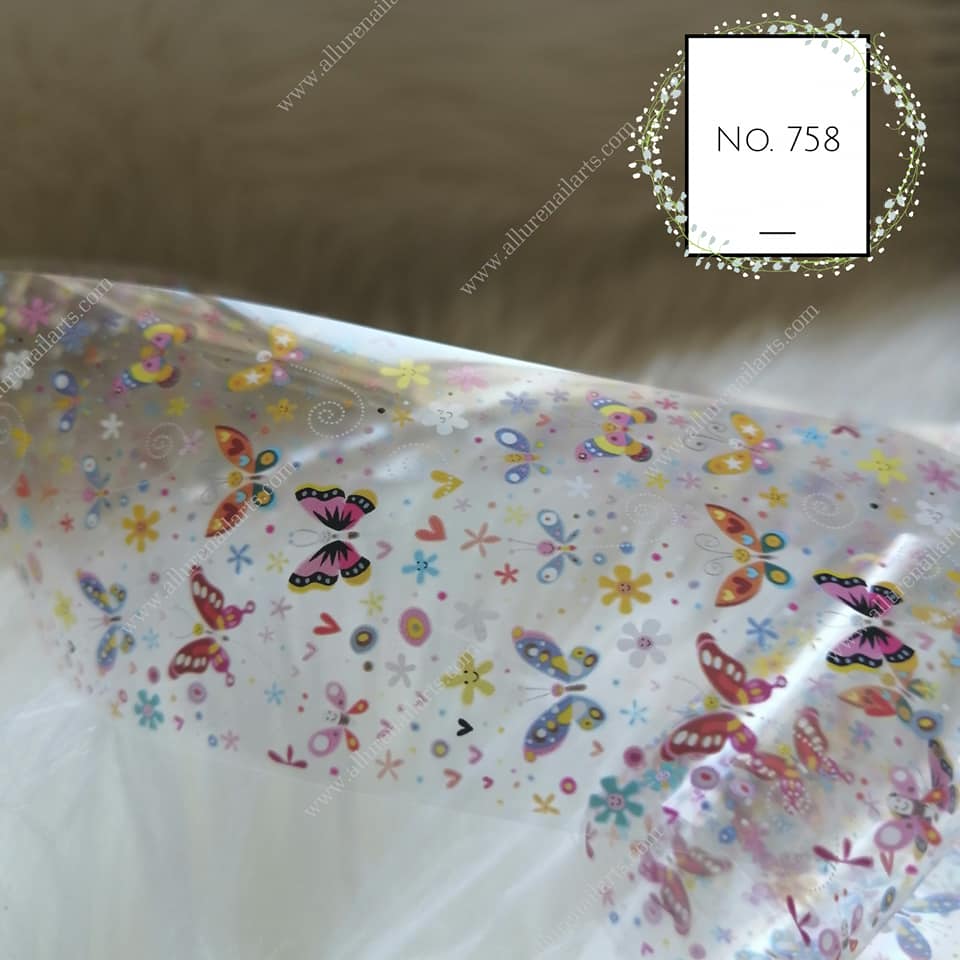 Butterfly Print Foil Nail Transfer