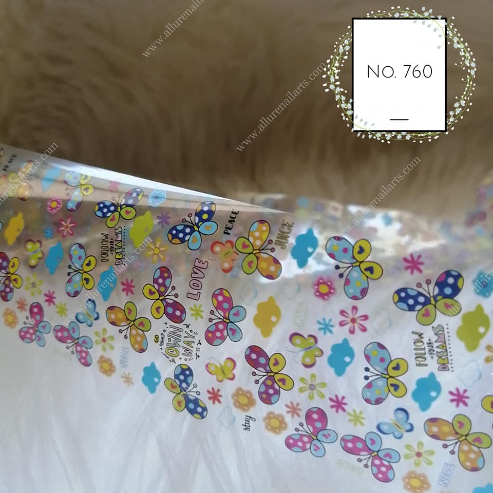 Butterfly Print Foil Nail Transfer