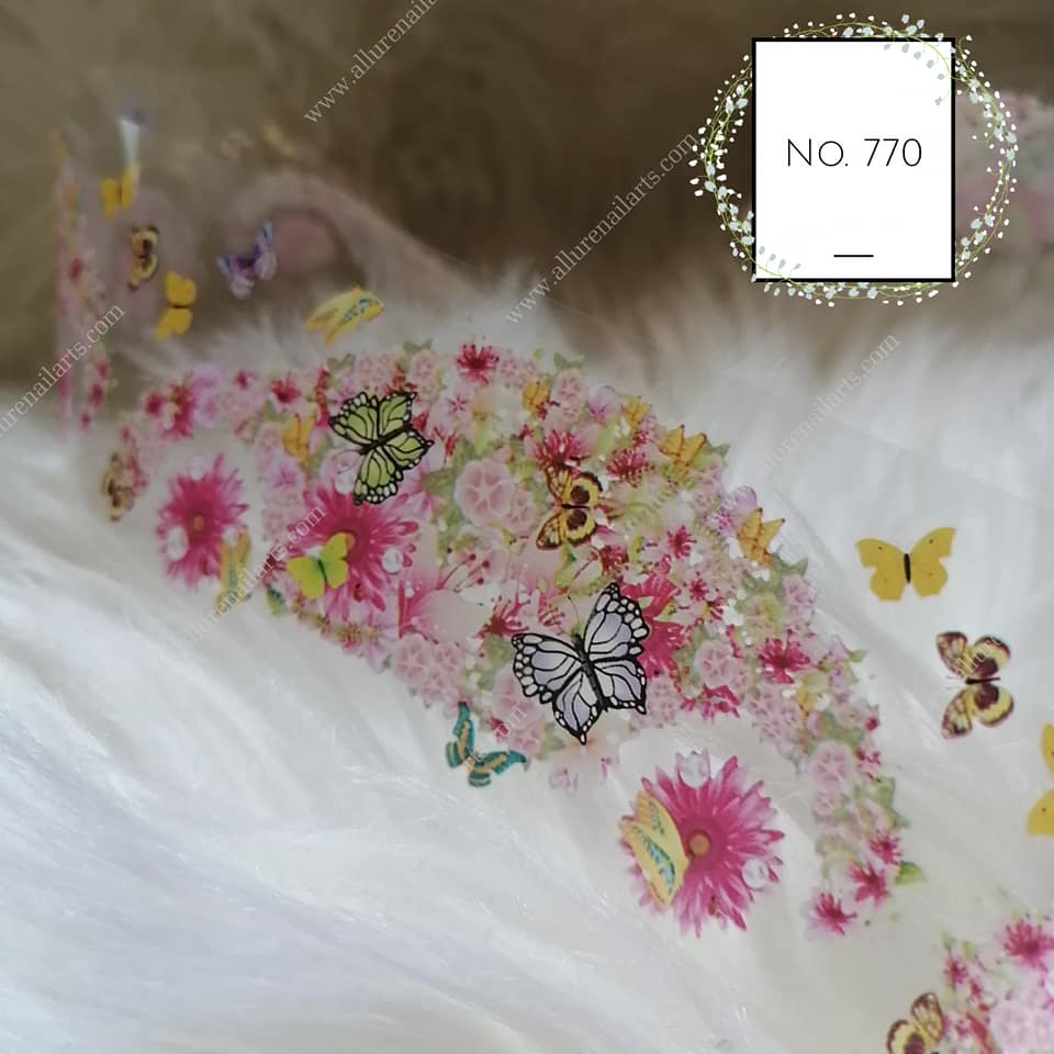 Butterfly Print Foil Nail Transfer