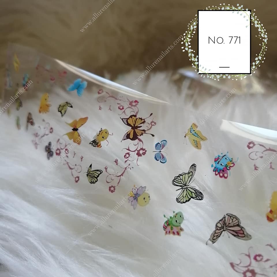 Butterfly Print Foil Nail Transfer
