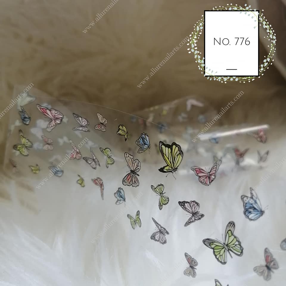 Butterfly Print Foil Nail Transfer
