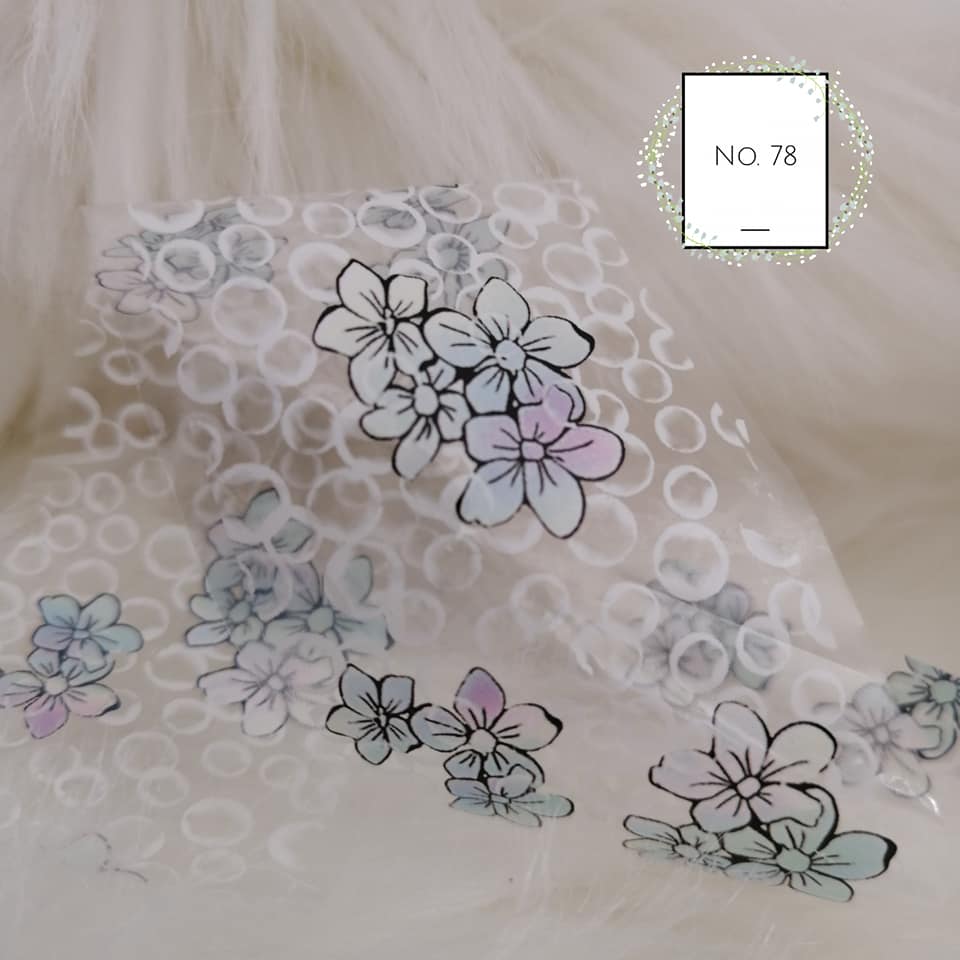 Floral Flower Foil Nail Transfer